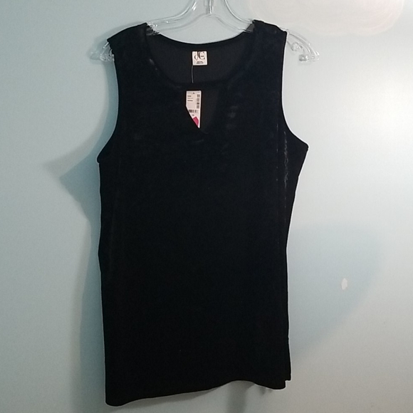 Penningtons black velvet top with cutout 1X NWT - Picture 1 of 10